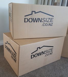 Stack of moving boxes