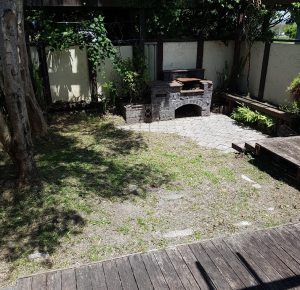cleared bbq area