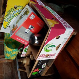 banana box of household goods