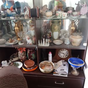 Trinkets on shelves