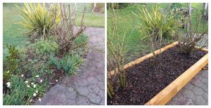 garden tidy up before and after photo