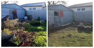 Section tidy up before and after photo