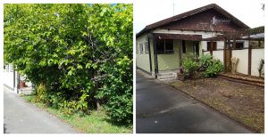 Section tidy up before and after photo
