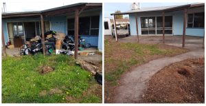 Section tidy up before and after photo